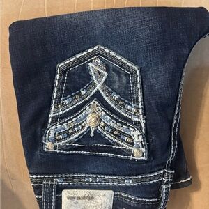 Grace Dark Blue Embellished Boot Cut Jeans